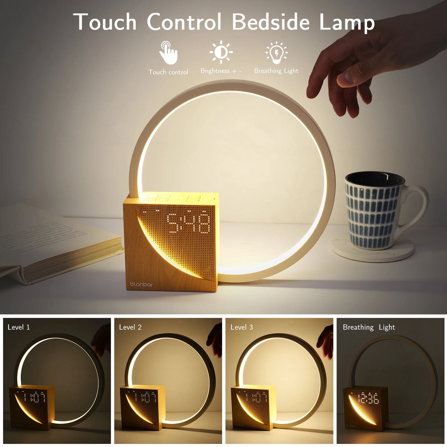 Touch Lamps Bedside with 10W USB Charging Port