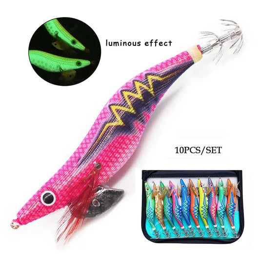 Lure Squid Jig Hook 10pcs- Realistic