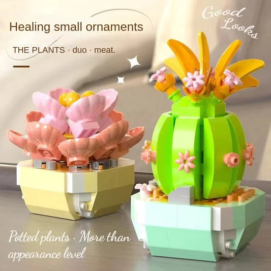 Realistic Succulent Small Potted Building Block